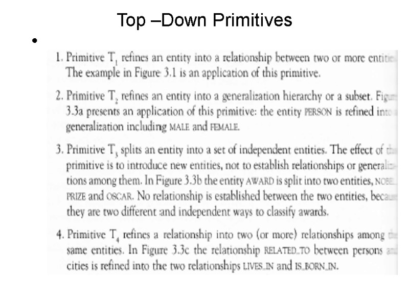 Top –Down Primitives